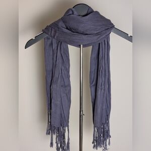 Fine Purple Scarf Wrap With Fringes
